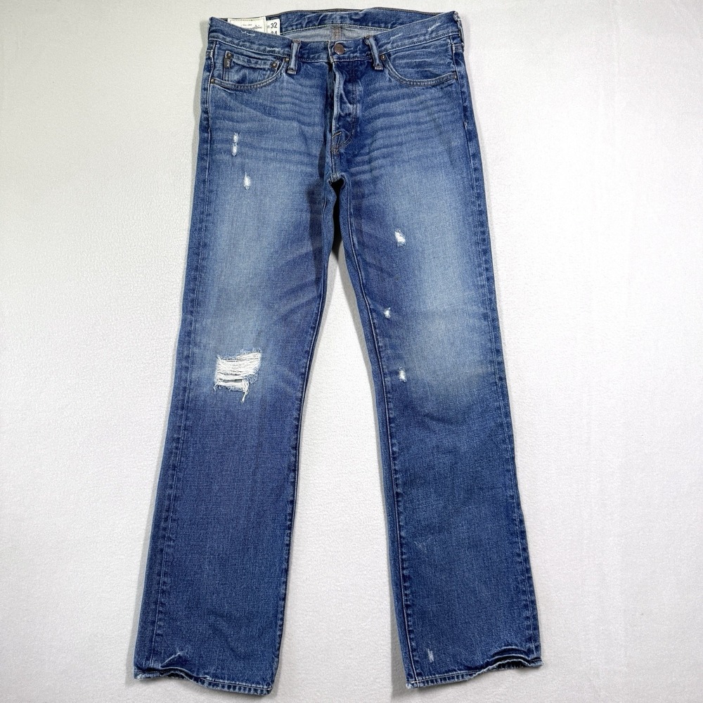 Abercrombie Fitch Jeans Mens 32x34 Kilburn Low Rise Boot Y2K Distressed Grunge